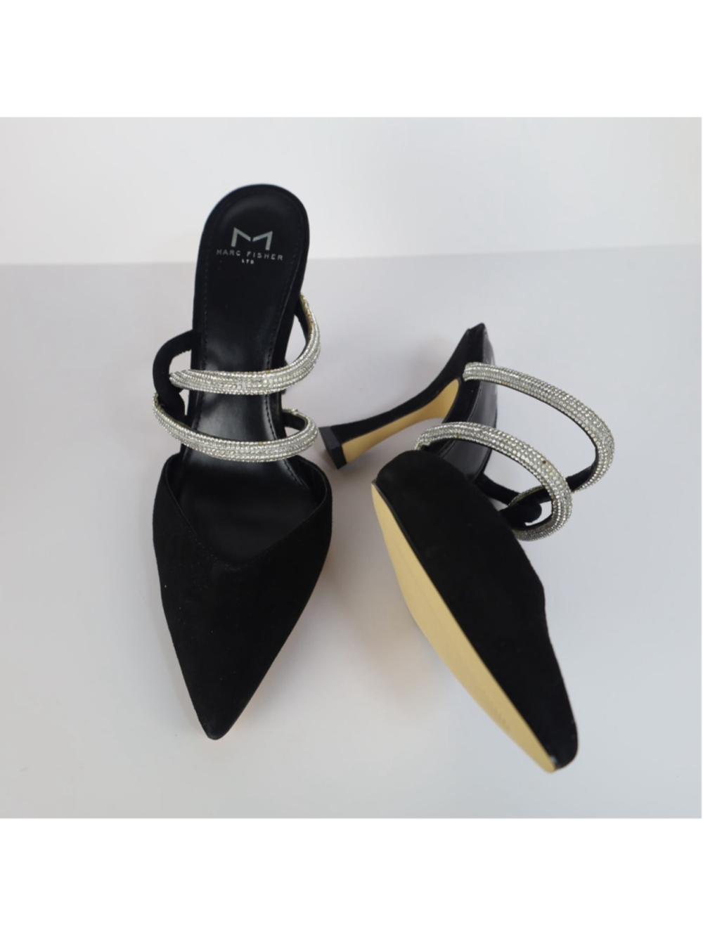 Marc Fisher LTD. Women's Candy High Heel Mules Black Size 9- 0326 - Picture 9 of 10